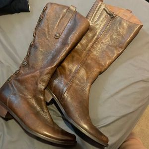 Matisse Womens Sargent Brown Leather Mid Calf Military Riding Boot Size 9.5 M